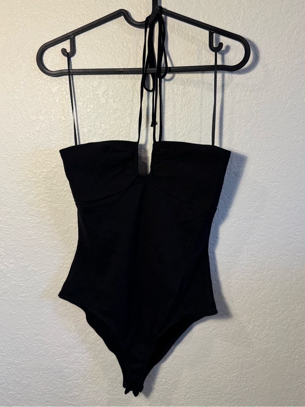 VICI Black Thong Halter Bodysuit Split Bust Sexy Going Out Size Small